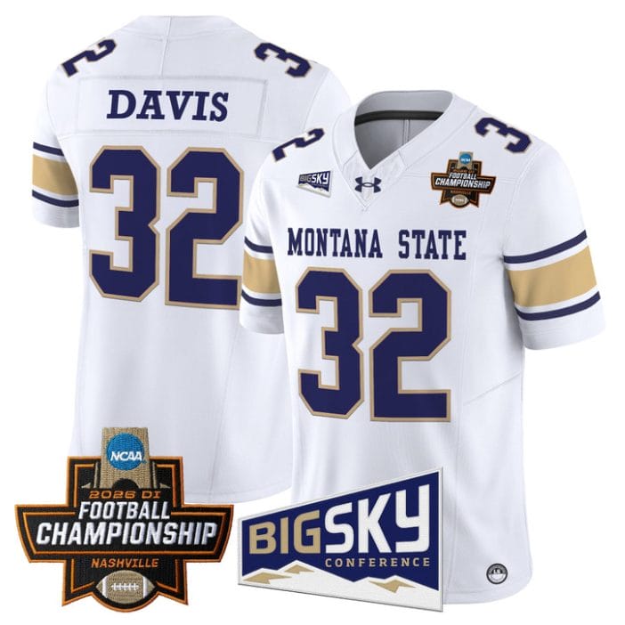 Julius Davis Jersey #32 Montana State Bobcats 2026 Football Championship White