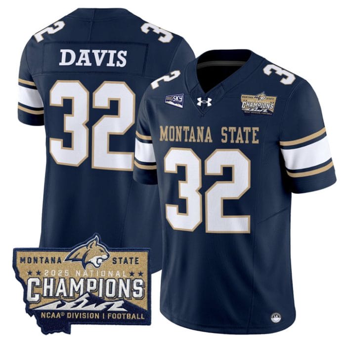 Julius Davis Jersey #32 Montana State Bobcats 2025 National Champions Gold - Image 3
