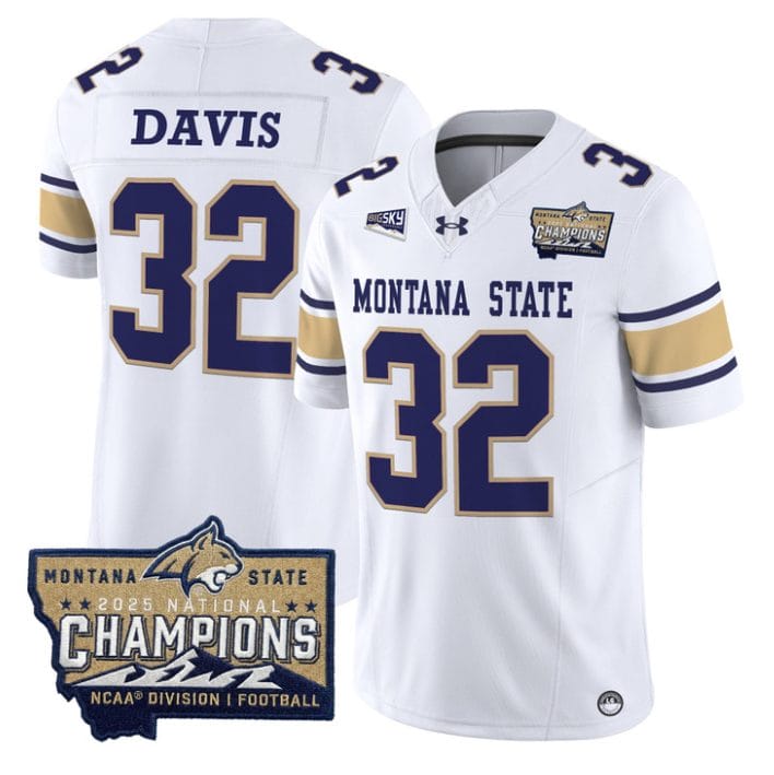 Julius Davis Jersey #32 Montana State Bobcats 2025 National Champions Gold - Image 4