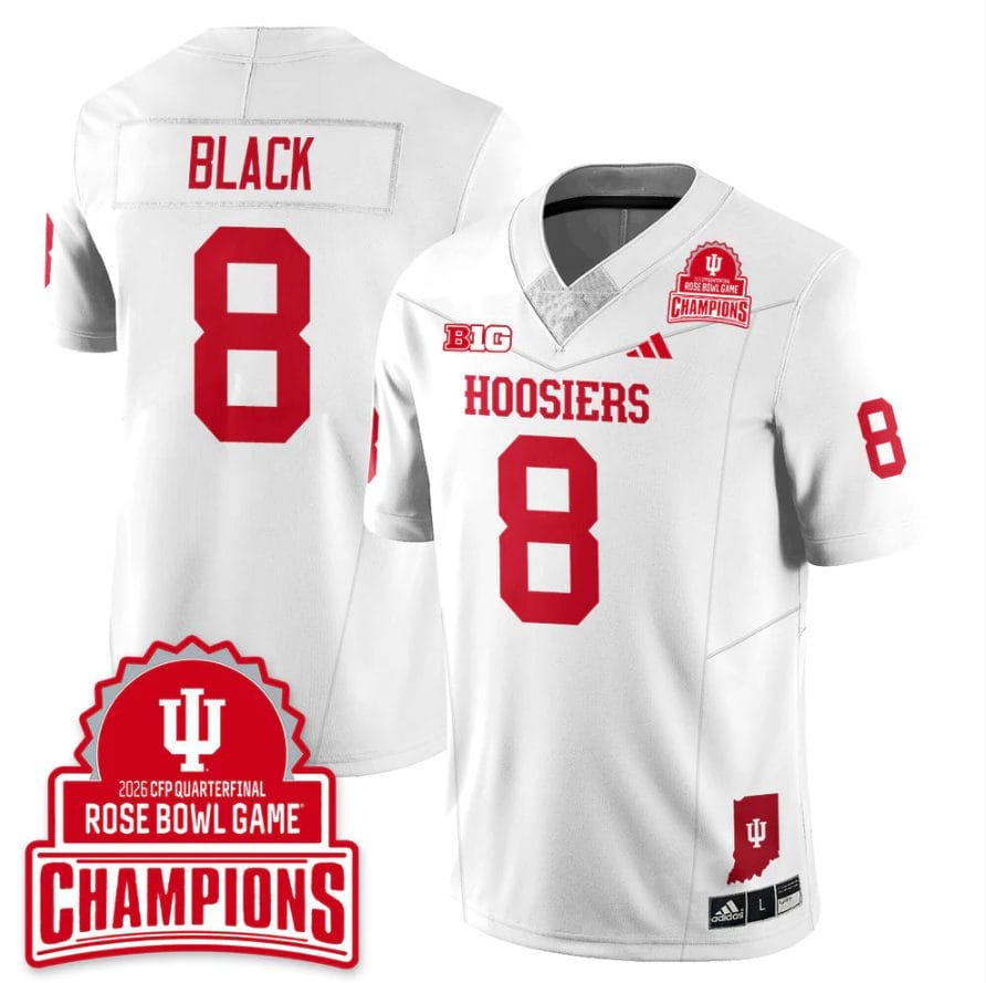 Kaelon Black Jersey #8 Indiana Hoosiers 2026 Rose Bowl Game Champions Patch Stitched - Image 4