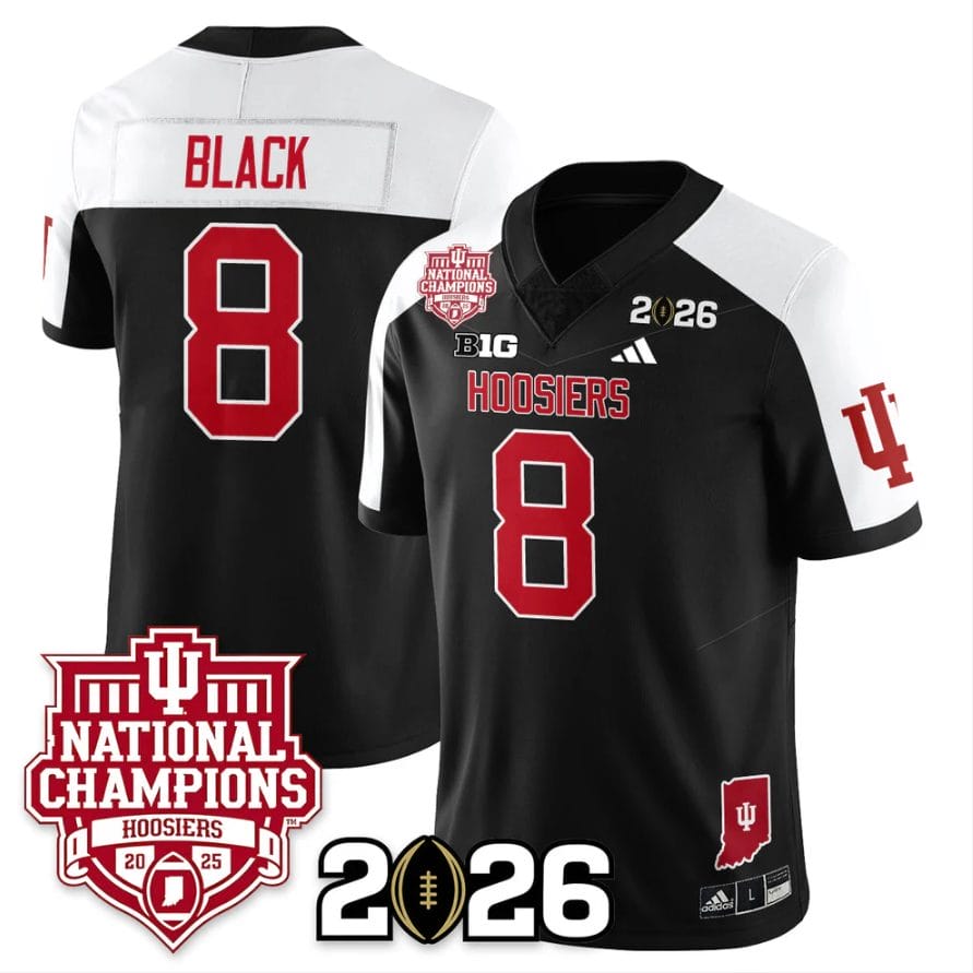 Kaelon Black Jersey #8 Indiana Hoosiers 2025 National Champions Stitched Black Alternate