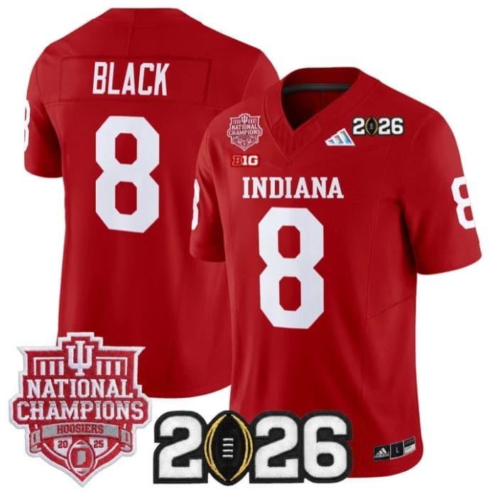 Kaelon Black Jersey #8 Hoosiers 2025 National Champions 2026 Patch - Image 4