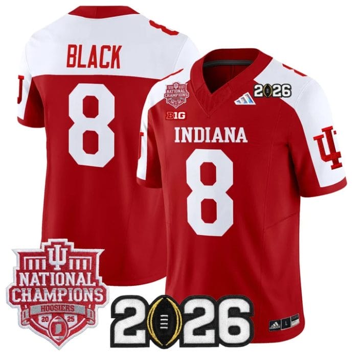 Kaelon Black Jersey #8 Hoosiers 2025 National Champions 2026 Patch - Image 3
