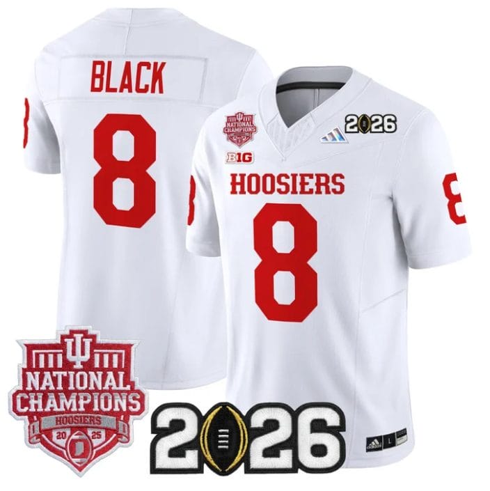 Kaelon Black Jersey #8 Hoosiers 2025 National Champions 2026 Patch - Image 5