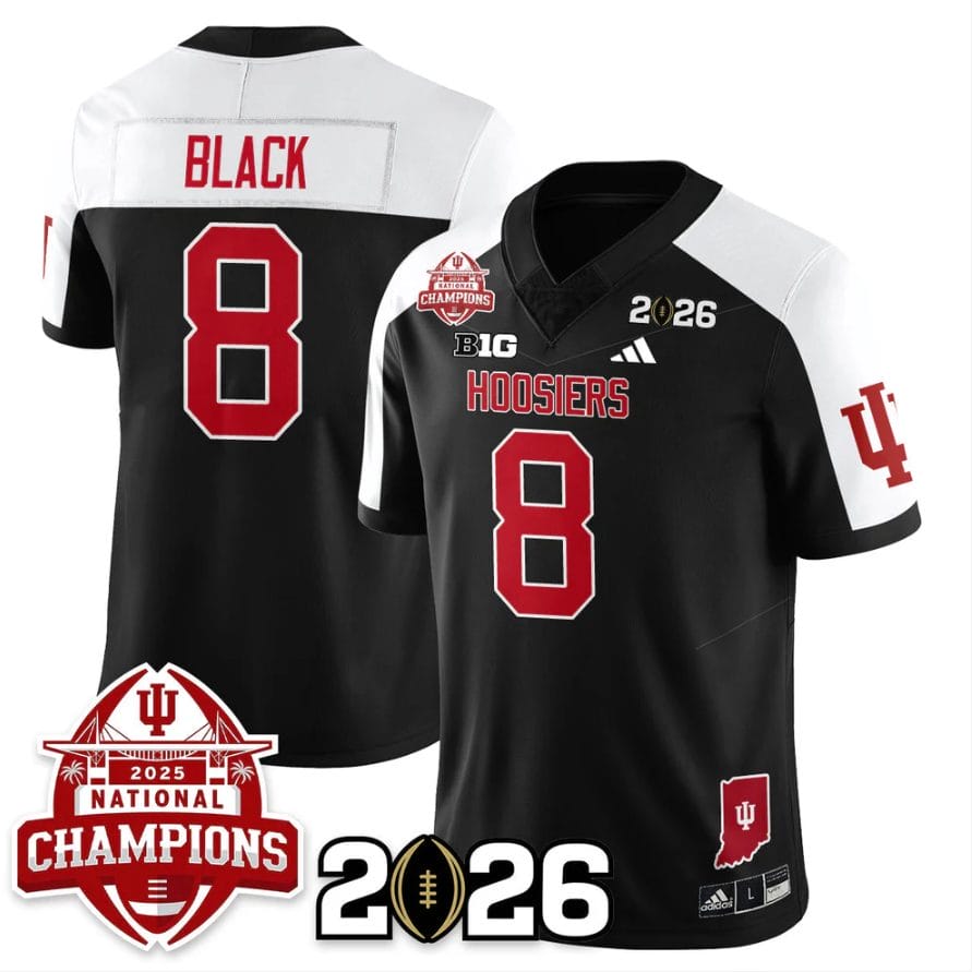 Kaelon Black Jersey #8 Indiana Hoosiers 2025 National Champions V2 Stitched