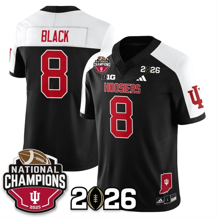 Kaelon Black Jersey #8 Indiana Hoosiers 2025 National Champions V3 Stitched