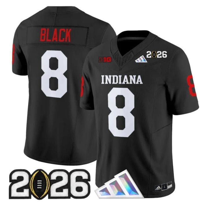 Alternative view of Kaelon Black Jersey #8 Indiana Hoosiers 2026 CFP Final V3 Stitched