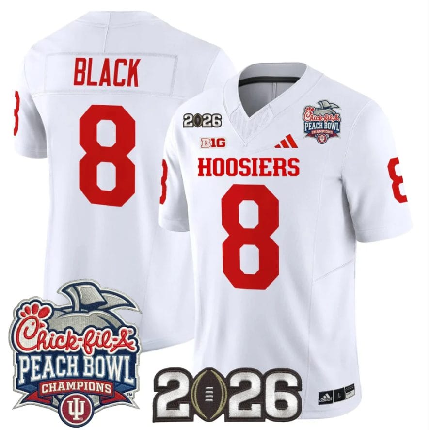 Kaelon Black Jersey #8 Indiana Hoosiers 2026 Peach Bowl Champions Patch Stitched - Image 5