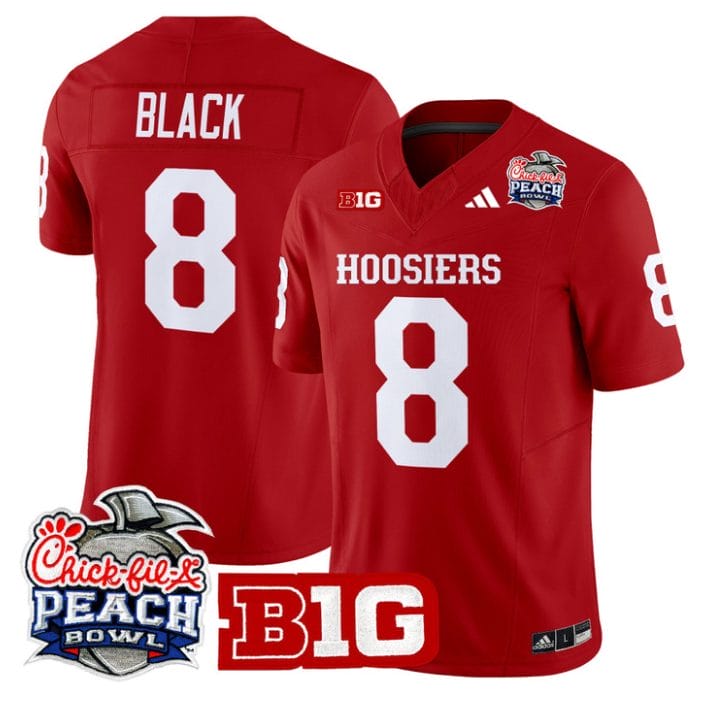 Kaelon Black Jersey #8 Indiana Hoosiers 2026 Peach Bowl Patch Stitched - Image 4