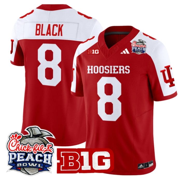 Kaelon Black Jersey #8 Indiana Hoosiers 2026 Peach Bowl Patch Stitched - Image 3