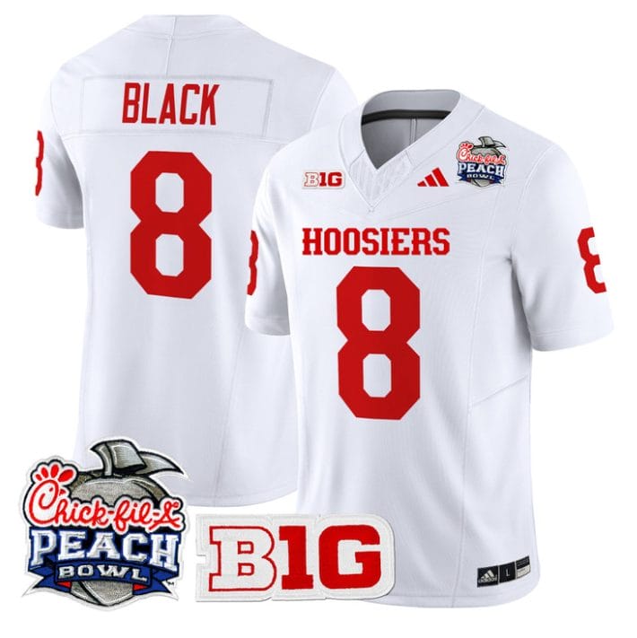 Kaelon Black Jersey #8 Indiana Hoosiers 2026 Peach Bowl Patch Stitched - Image 5