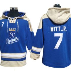 Kansas City Royals #7 Bobby Witt Jr. Blue Pullover Hoodie