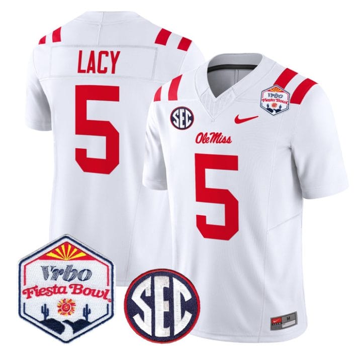 Kewan Lacy Jersey #5 Ole Miss Rebels 2026 Fiesta Bow Vapor Stitched - Image 5