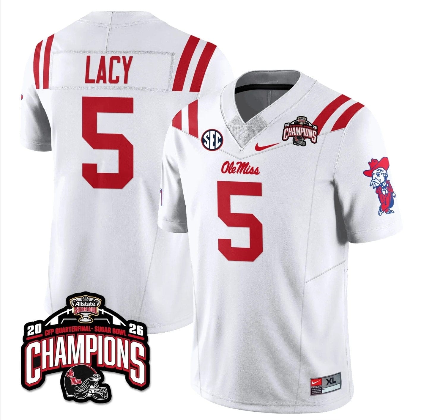 Kewan Lacy Jersey #5 Ole Miss Sugar Bowl Champions Patch Stitched - Image 5