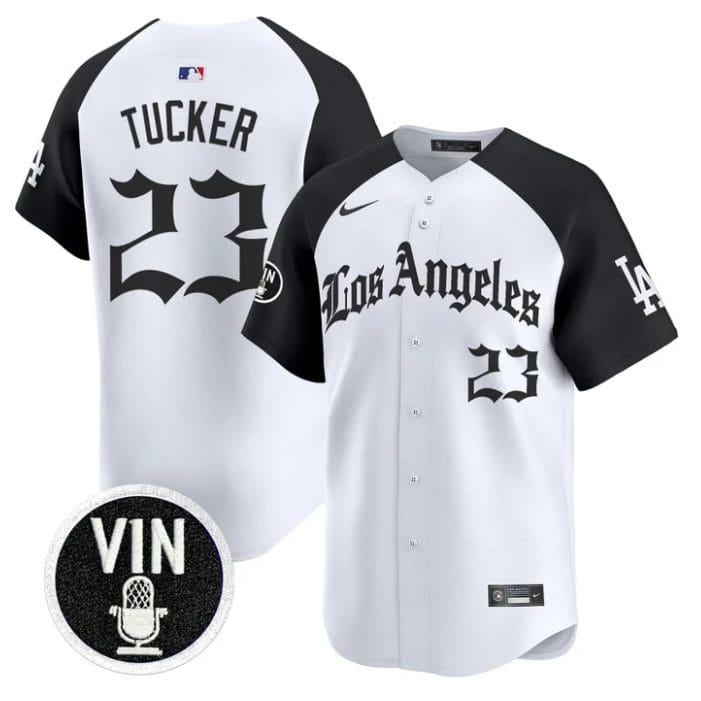 Kyle Tucker Jersey #23 Los Angeles Dodgers LA Gothic Style Vapor Stitched