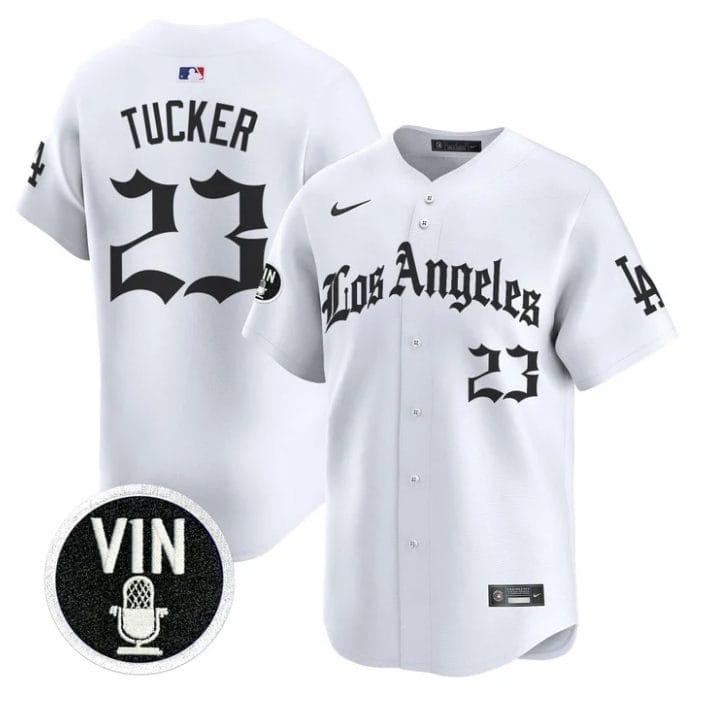 Kyle Tucker Jersey #23 Los Angeles Dodgers LA Gothic Style Vapor Stitched - Image 4