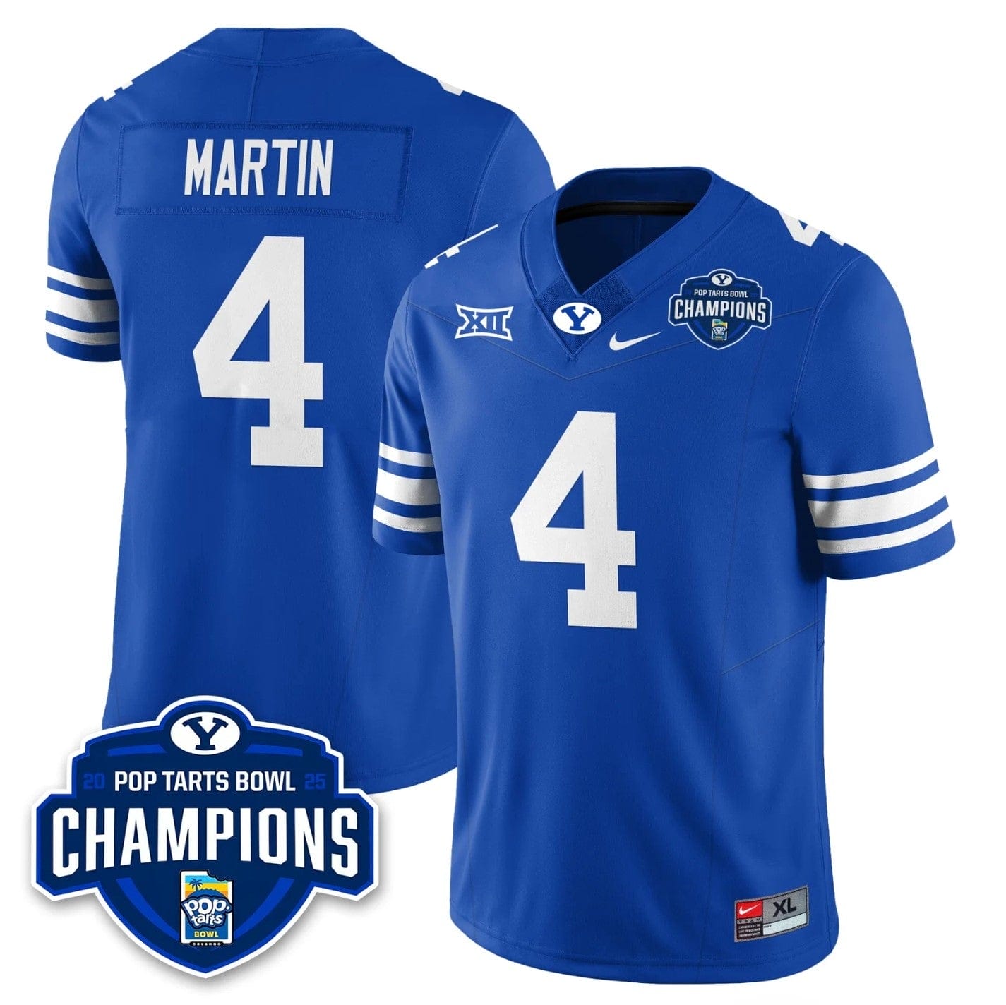 LJ Martin Jersey #4 BYU Cougars 2025 Pop-Tarts Bowl Champions Stitched - Image 3