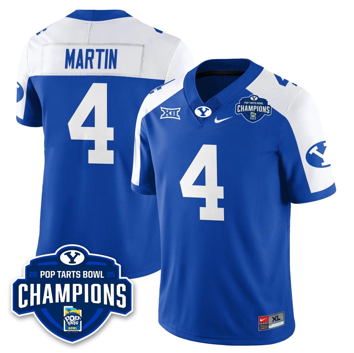LJ Martin Jersey #4 BYU Cougars 2025 Pop-Tarts Bowl Champions Stitched - Image 4