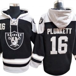 Las Vegas Raiders #16 Jim Plunkett Black Lacer Pullover Hoodie