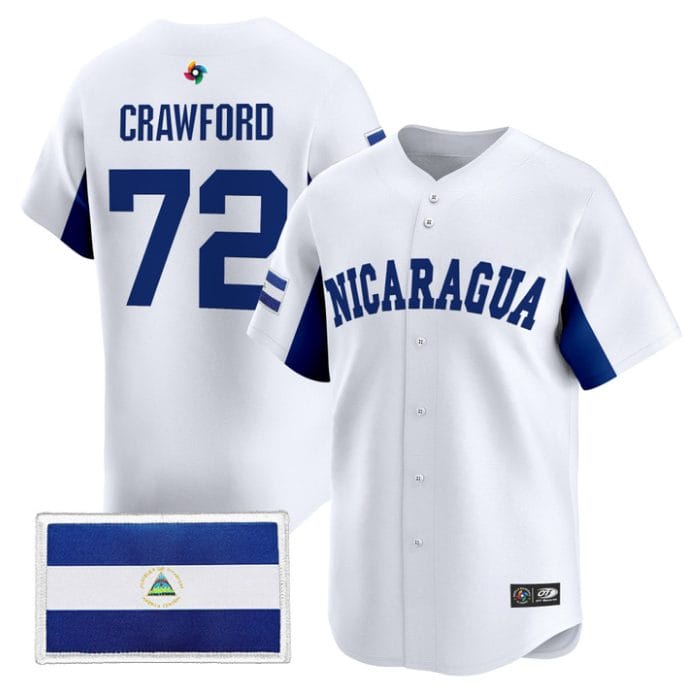 Alternative view of Leonardo Crawford Jersey #72 Team Nicaragua 2026 World Baseball Stitched