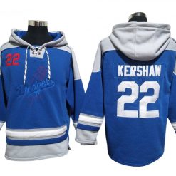 Los Angeles Dodgers #22 Clayton Kershaw Blue Pullover Hoodie