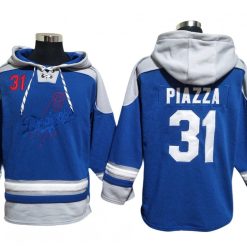 Los Angeles Dodgers #31 Mike Piazza Blue Pullover Hoodie