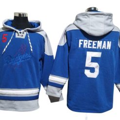 Los Angeles Dodgers #5 Freddie Freeman Blue Pullover Hoodie