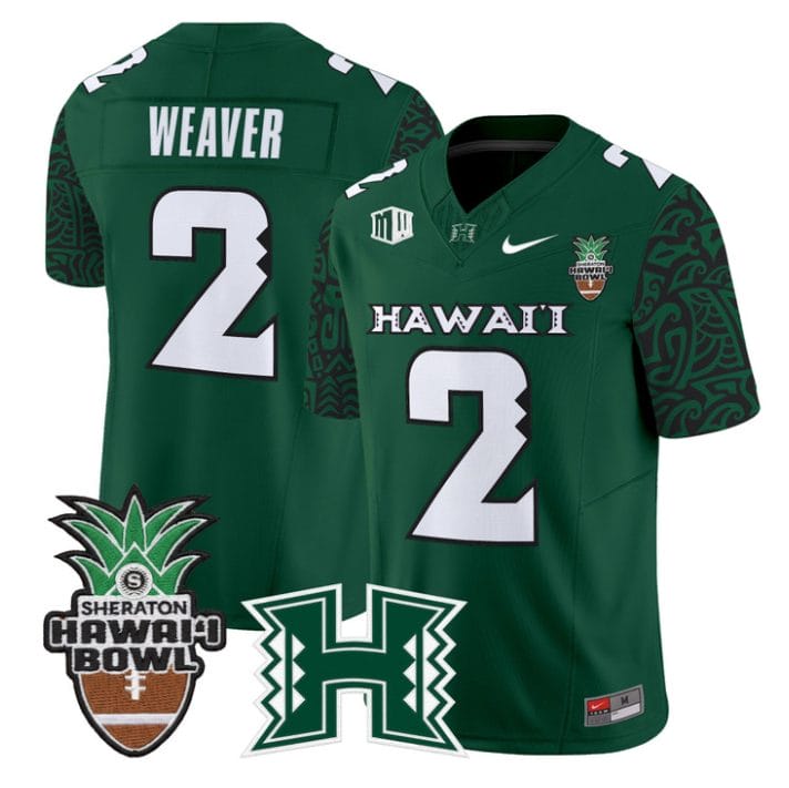 Luke Weaver Jersey #2 Hawai'i Rainbow 2025 Hawai'i Bowl Stitched Black Limited - Image 3