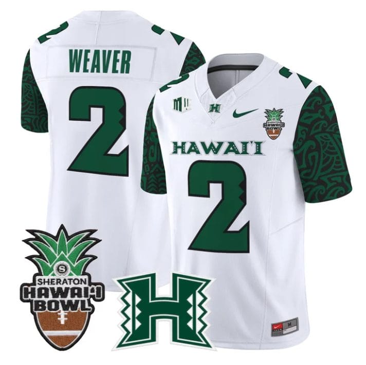 Luke Weaver Jersey #2 Hawai'i Rainbow 2025 Hawai'i Bowl Stitched Black Limited - Image 4