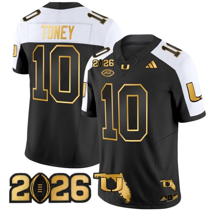 Malachi Toney Jersey #10 Miami Hurricanes 2026 CFP Final Florida Stitched