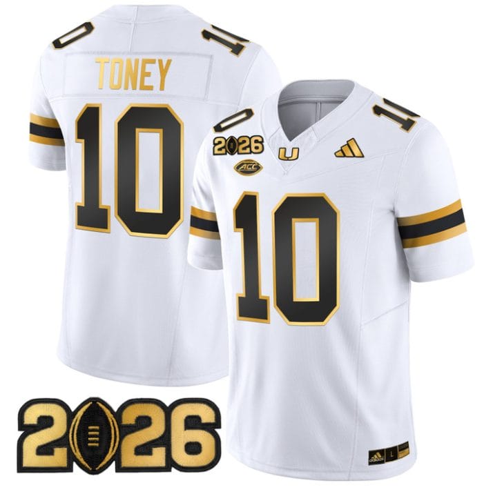 Malachi Toney Jersey #10 Miami Hurricanes 2026 CFP Final Patch Stitched - Image 4