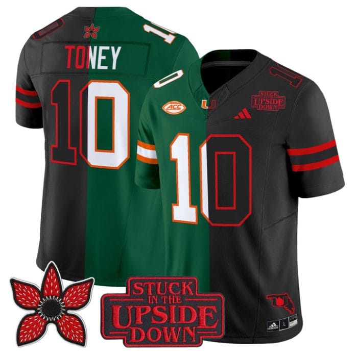 Malachi Toney Jersey #10 Miami Hurricanes Upside Down Edition Stitched