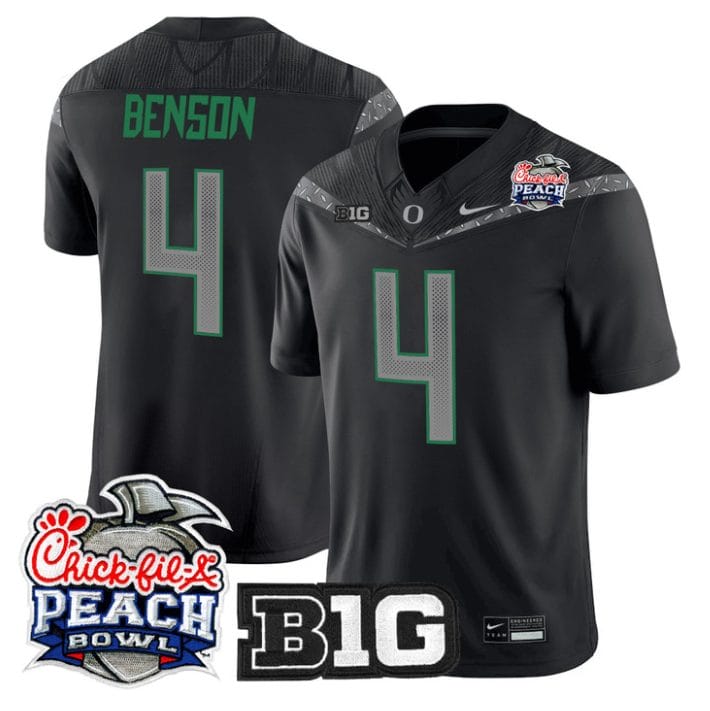 Malik Benson Jersey #4 Oregon Ducks 2026 Peach Bowl Patch Stitched