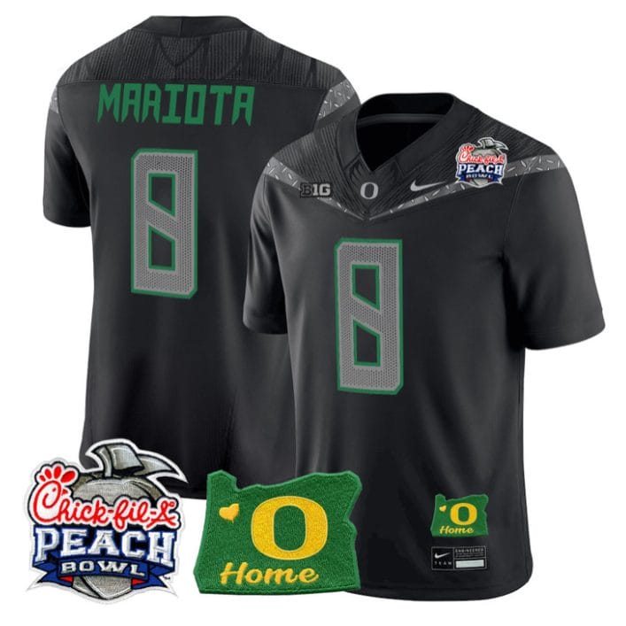 Marcus Mariota Jersey #8 Oregon Ducks 2026 Peach Bowl Oregon State Black