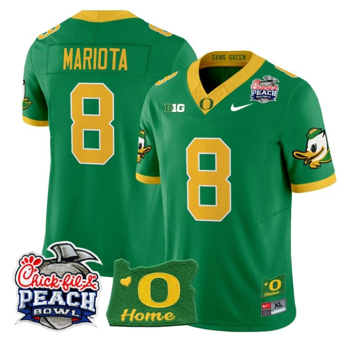 Marcus Mariota Jersey #8 Oregon Ducks 2026 Peach Bowl Oregon State Green