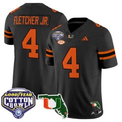 Mark Fletcher Jr Jersey #4 Miami Hurricanes 2025 Cotton Bowl Florida Stitched