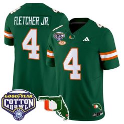 Alternative view of Mark Fletcher Jr Jersey #4 Miami Hurricanes 2025 Cotton Bowl Florida Stitched