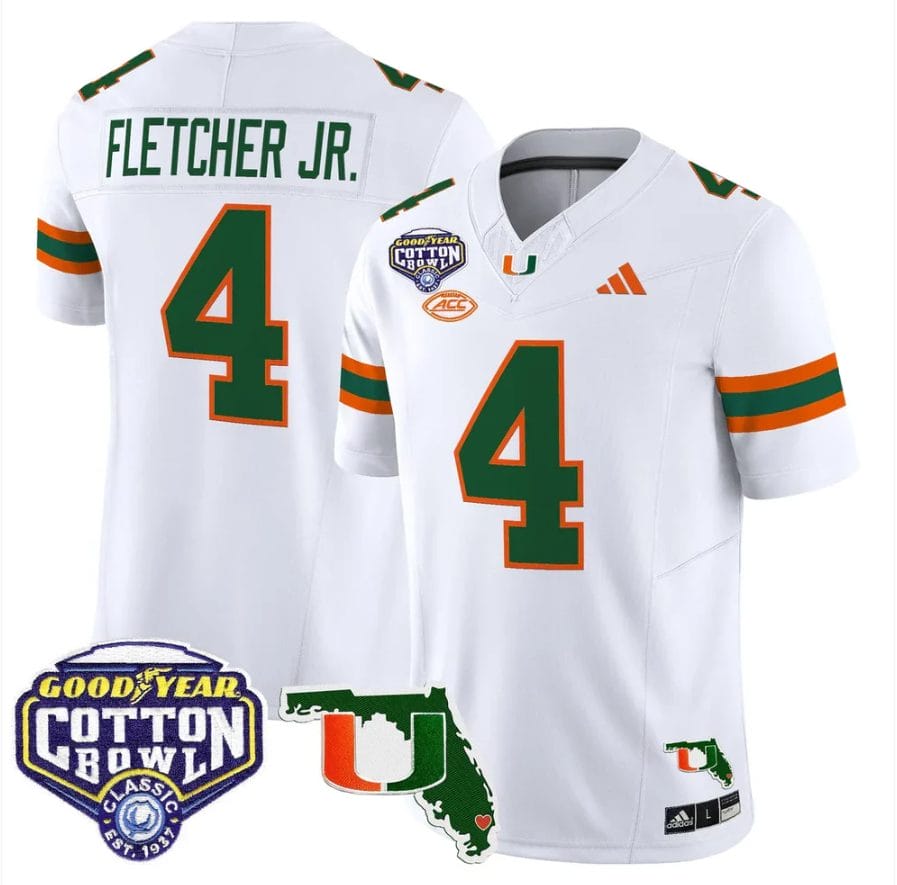 Mark Fletcher Jr Jersey #4 Miami Hurricanes 2025 Cotton Bowl Florida Stitched - Image 5