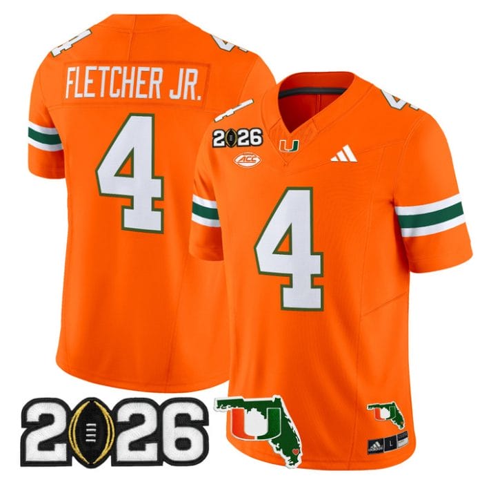 Mark Fletcher Jr Jersey #4 Miami Hurricanes 2026 CFP Final Florida - Image 4