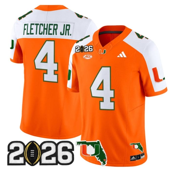 Mark Fletcher Jr Jersey #4 Miami Hurricanes 2026 CFP Final Florida - Image 3