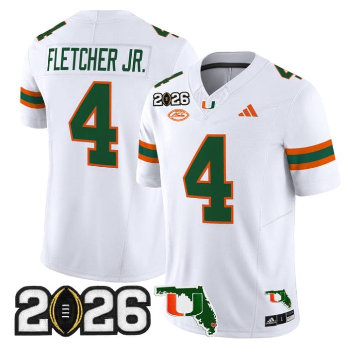 Mark Fletcher Jr Jersey #4 Miami Hurricanes 2026 CFP Final Florida - Image 5