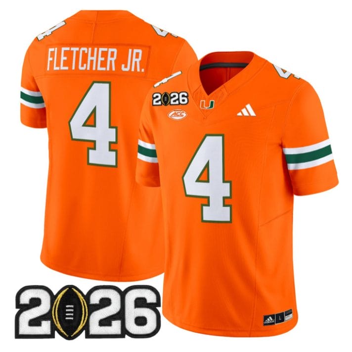 Mark Fletcher Jr Jersey #4 Miami Hurricanes 2026 CFP Final Stitched Black - Image 4