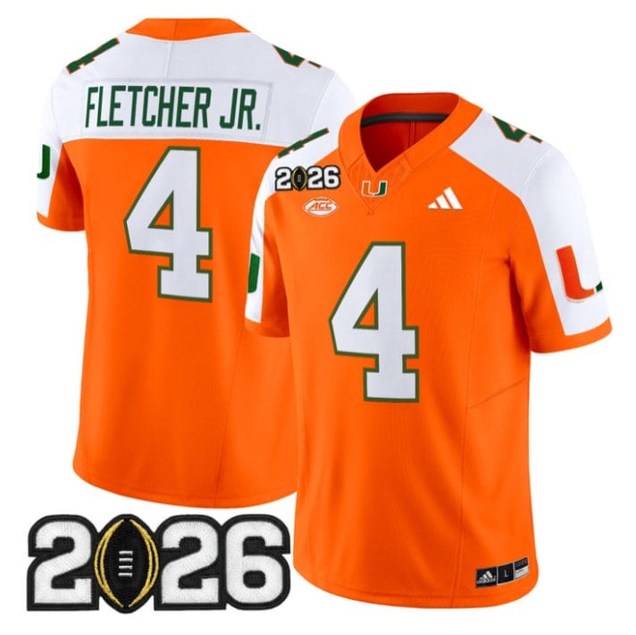 Mark Fletcher Jr Jersey #4 Miami Hurricanes 2026 CFP Final Stitched Black - Image 3
