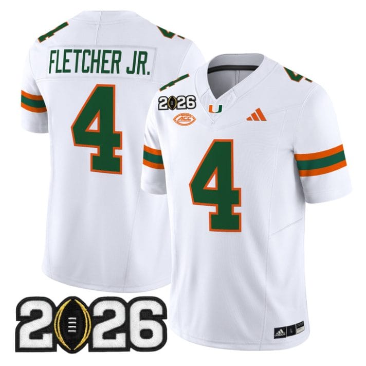 Mark Fletcher Jr Jersey #4 Miami Hurricanes 2026 CFP Final Stitched Black - Image 5