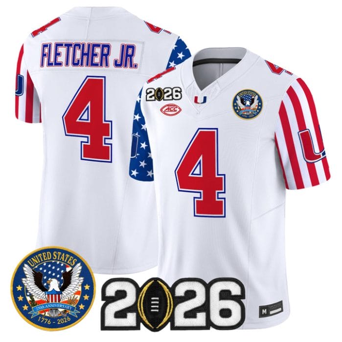 Mark Fletcher Jr Jersey #4 Miami Hurricanes America 250 Edition 2026 CFP Stitched - Image 3