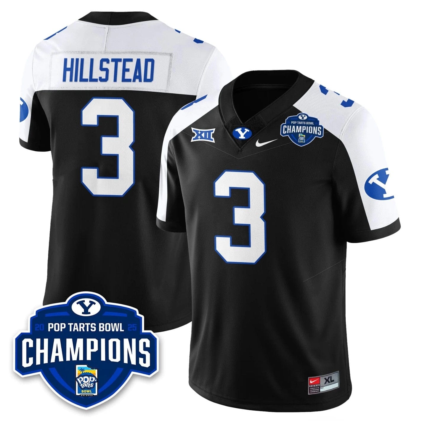 McCae Hillstead Jersey #3 BYU Cougars 2025 Pop-Tarts Bowl Champions