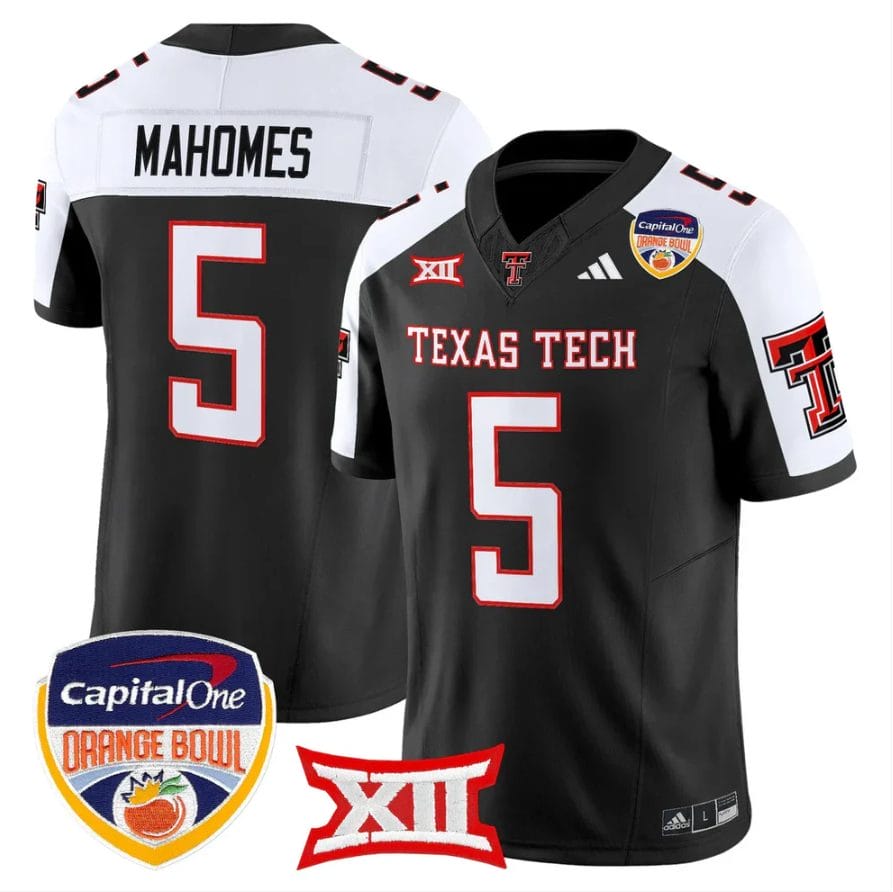 Michael Crabtree Jersey #5 Texas Tech 2025 Orange Bowl Patch V2 Stitched
