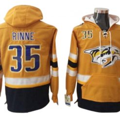 Nashville Predators #35 Pekka Rinne Gold One Front Pocket Pullover Hoodie
