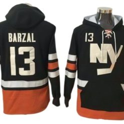 New York Islanders #13 Mathew Barzal Black One Front Pocket Pullover Hoodie