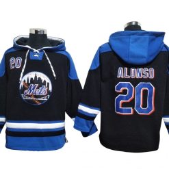 New York Mets #20 Pete Alonso Black Pullover Hoodie